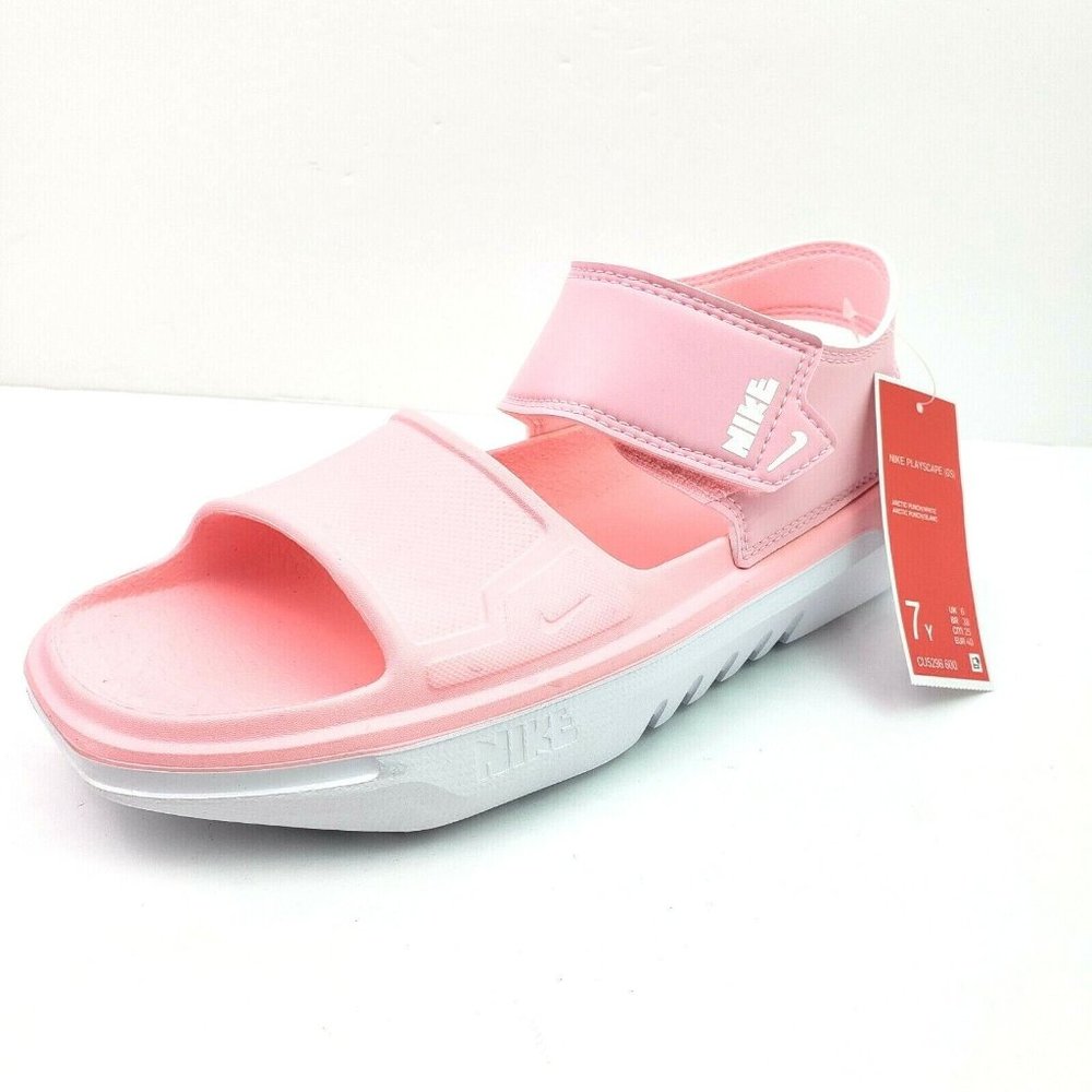 Nike Playscape (GS) Pink Sandals Girls Size 7Y New! CU5296 600~